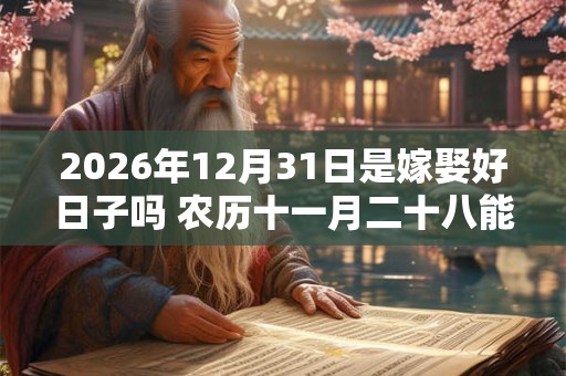 2026年12月31日是嫁娶好日子吗 农历十一月二十八能迎亲吗 2026年12月31日是嫁娶好日子吗 农历十一月二十八能迎亲吗