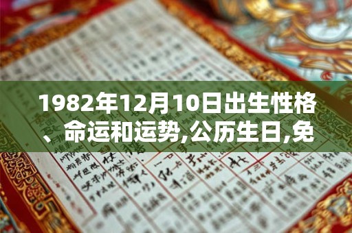1982年12月10日出生性格、命运和运势,公历生日,免费算命