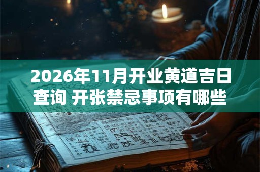 2026年11月开业黄道吉日查询 开张禁忌事项有哪些 2026年11月开业黄道吉日查询 开张禁忌事项有哪些