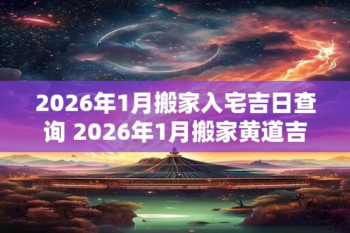 2026年1月搬家入宅吉日查询 2026年1月搬家黄道吉日