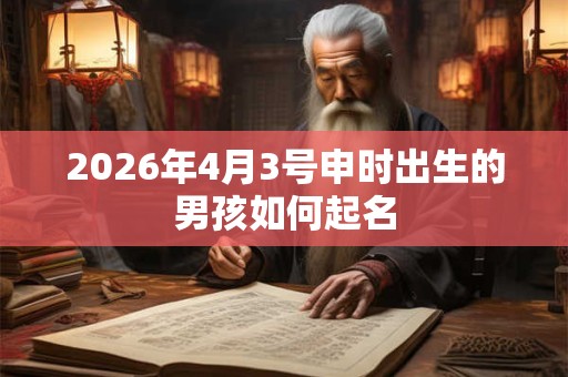 2026年4月3号申时出生的男孩如何起名 2026年4月3号申时出生的男孩如何起名