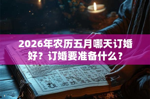 2026年农历五月哪天订婚好？订婚要准备什么？