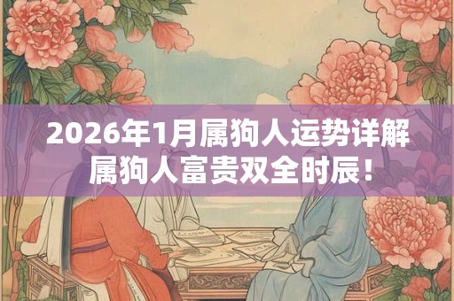 2026年1月属狗人运势详解 属狗人富贵双全时辰! 2026年1月属狗人运势详解 属狗人富贵双全时辰!