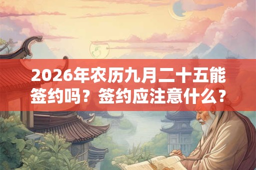 2026年农历九月二十五能签约吗？签约应注意什么？