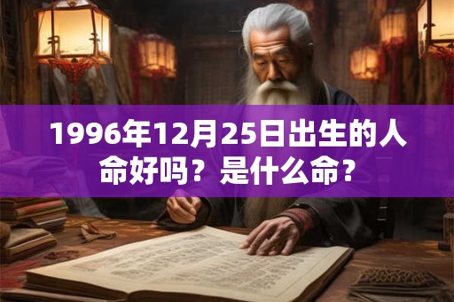 1996年12月25日出生的人命好吗？是什么命？