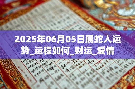 2025年06月05日属蛇人运势_运程如何_财运_爱情 2025年06月05日属蛇人运势_运程如何_财运_爱情