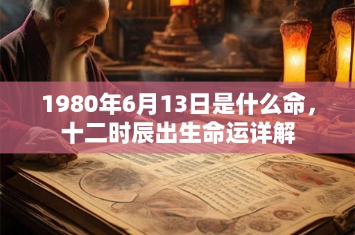1980年6月13日是什么命,十二时辰出生命运详解 1980年6月13日是什么命,十二时辰出生命运详解