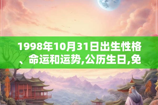 1998年10月31日出生性格、命运和运势,公历生日,免费算命