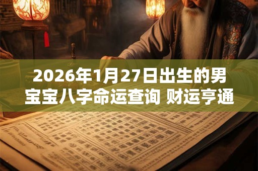 2026年1月27日出生的男宝宝八字命运查询 财运亨通积极乐观