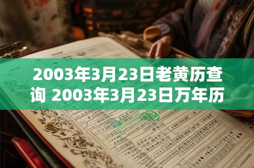 2003年3月23日老黄历查询 2003年3月23日万年历黄道吉日 2003年3月23日老黄历查询 2003年3月23日万年历黄道吉日