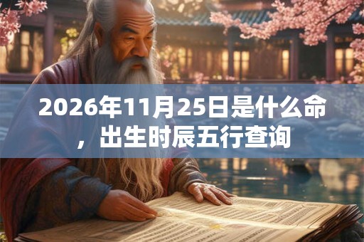 2026年11月25日是什么命，出生时辰五行查询
