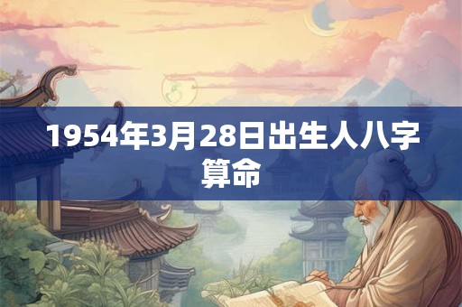 1954年3月28日出生人八字算命 1954年3月28日出生人八字算命