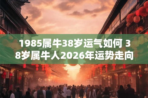 1985属牛38岁运气如何 38岁属牛人2026年运势走向 1985属牛38岁运气如何 38岁属牛人2026年运势走向