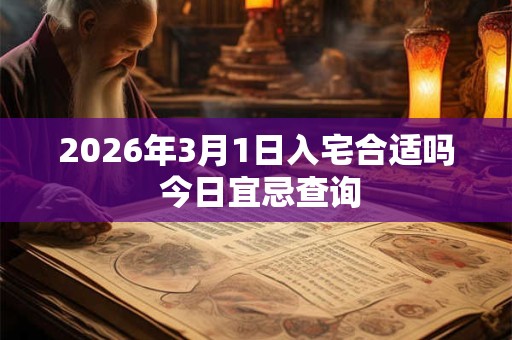 2026年3月1日入宅合适吗 今日宜忌查询