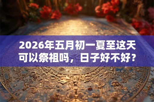 2026年五月初一夏至这天可以祭祖吗，日子好不好？