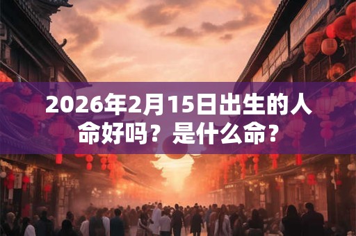 2026年2月15日出生的人命好吗?是什么命? 2026年2月15日出生的人命好吗?是什么命?