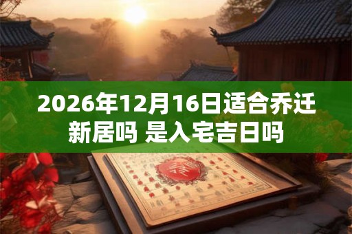 2026年12月16日适合乔迁新居吗 是入宅吉日吗