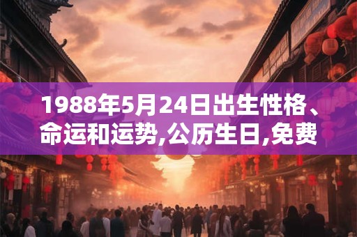 1988年5月24日出生性格、命运和运势,公历生日,免费算命