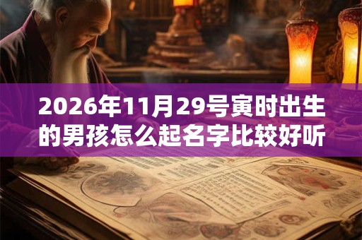 2026年11月29号寅时出生的男孩怎么起名字比较好听