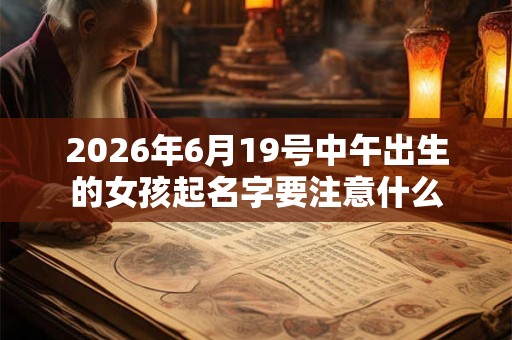 2026年6月19号中午出生的女孩起名字要注意什么