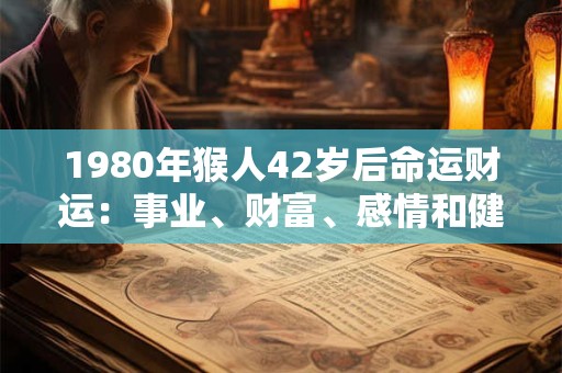 1980年猴人42岁后命运财运:事业、财富、感情和健康 1980年猴人42岁后命运财运:事业、财富、感情和健康
