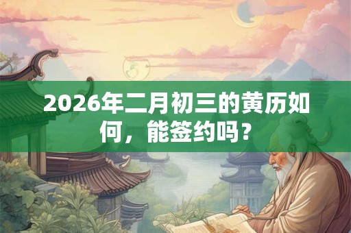 2026年二月初三的黄历如何,能签约吗? 2026年二月初三的黄历如何,能签约吗?