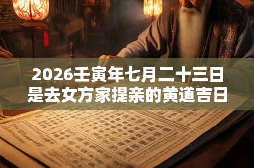 2026壬寅年七月二十三日是去女方家提亲的黄道吉日吗? 2026壬寅年七月二十三日是去女方家提亲的黄道吉日吗?