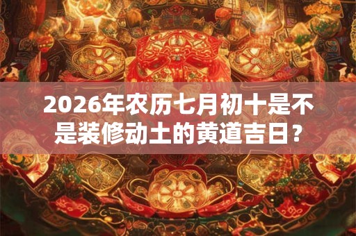 2026年农历七月初十是不是装修动土的黄道吉日? 2026年农历七月初十是不是装修动土的黄道吉日?