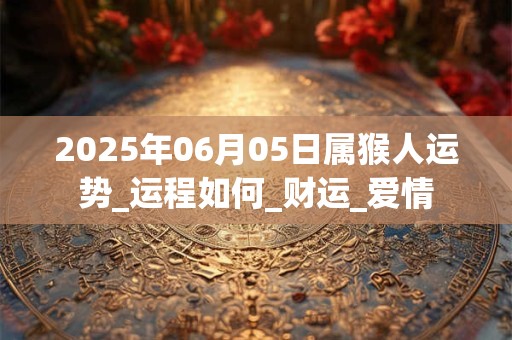 2026年06月05日属猴人运势_运程如何_财运_爱情 2026年06月05日属猴人运势_运程如何_财运_爱情