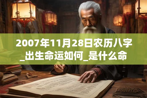2007年11月28日农历八字_出生命运如何_是什么命