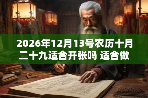 2026年12月13号农历十月二十九适合开张吗 适合做生意吗 2026年12月13号农历十月二十九适合开张吗 适合做生意吗