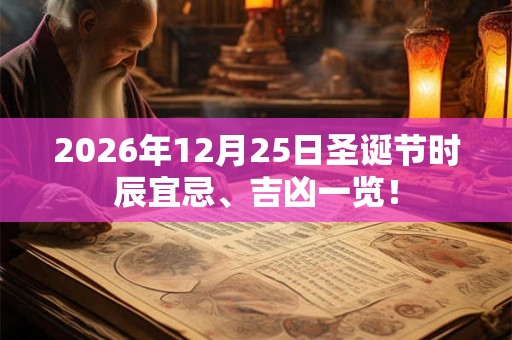 2026年12月25日圣诞节时辰宜忌、吉凶一览! 2026年12月25日圣诞节时辰宜忌、吉凶一览!