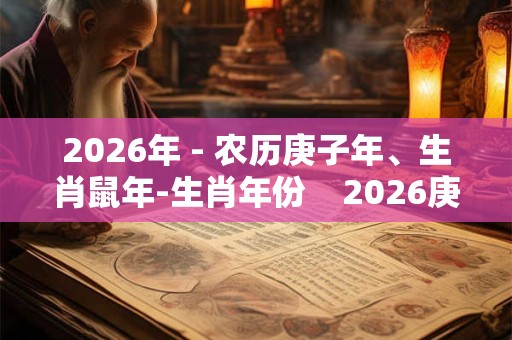 2026年 - 农历庚子年、生肖鼠年-生肖年份 2026庚子鼠年 2026年 - 农历庚子年、生肖鼠年-生肖年份 2026庚子鼠年