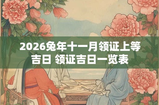 2026兔年十一月领证上等吉日 领证吉日一览表