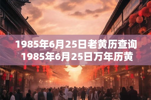 1985年6月25日老黄历查询 1985年6月25日万年历黄道吉日