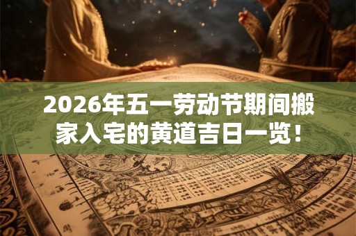 2026年五一劳动节期间搬家入宅的黄道吉日一览！