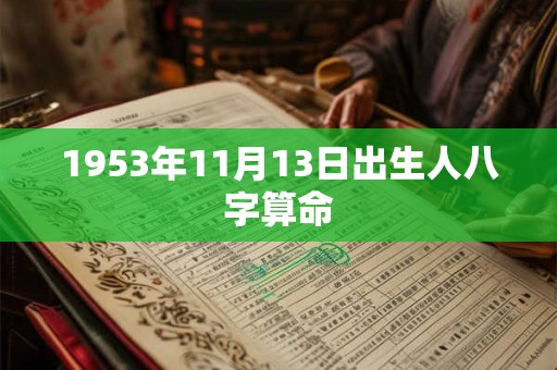 1953年11月13日出生人八字算命 1953年11月13日出生人八字算命