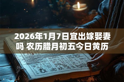 2026年1月7日宜出嫁娶妻吗 农历腊月初五今日黄历 2026年1月7日宜出嫁娶妻吗 农历腊月初五今日黄历