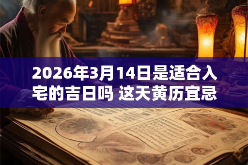 2026年3月14日是适合入宅的吉日吗 这天黄历宜忌 2026年3月14日是适合入宅的吉日吗 这天黄历宜忌