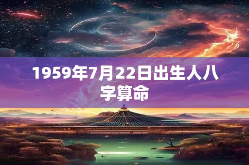 1959年7月22日出生人八字算命