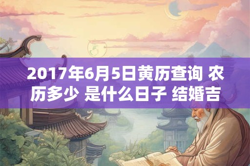2017年6月5日黄历查询 农历多少 是什么日子 结婚吉时 2017年6月5日黄历查询 农历多少 是什么日子 结婚吉时