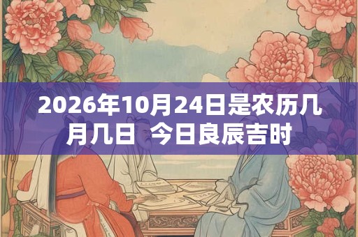2026年10月24日是农历几月几日  今日良辰吉时