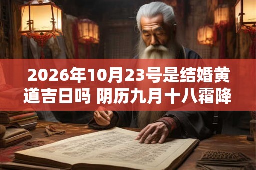 2026年10月23号是结婚黄道吉日吗 阴历九月十八霜降宜嫁娶吗 2026年10月23号是结婚黄道吉日吗 阴历九月十八霜降宜嫁娶吗