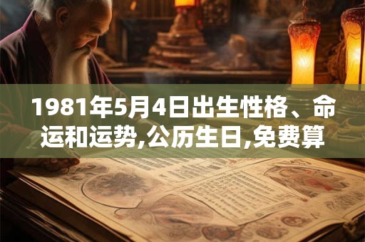 1981年5月4日出生性格、命运和运势,公历生日,免费算命 1981年5月4日出生性格、命运和运势,公历生日,免费算命