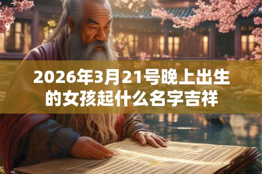 2026年3月21号晚上出生的女孩起什么名字吉祥