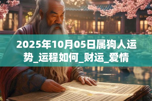 2026年10月05日属狗人运势_运程如何_财运_爱情