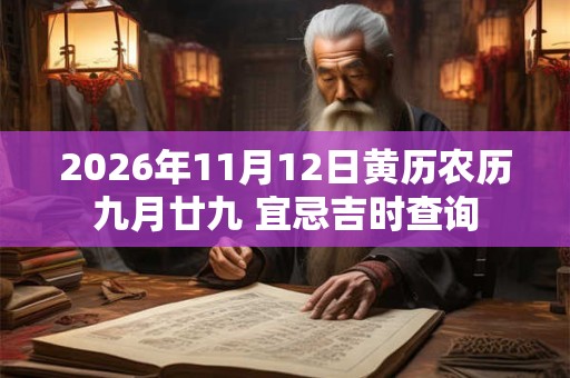 2026年11月12日黄历农历九月廿九 宜忌吉时查询