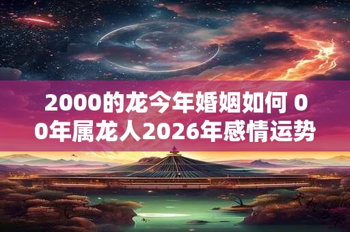 2000的龙今年婚姻如何 00年属龙人2026年感情运势