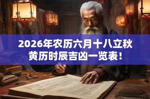 2026年农历六月十八立秋黄历时辰吉凶一览表! 2026年农历六月十八立秋黄历时辰吉凶一览表!