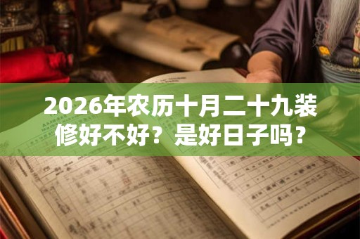 2026年农历十月二十九装修好不好?是好日子吗? 2026年农历十月二十九装修好不好?是好日子吗?